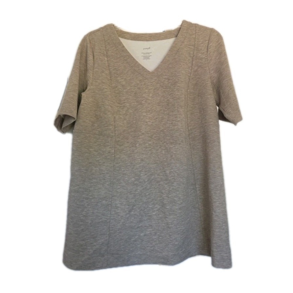 J.Jill Pure Jill Double Knit Seamed Tunic Women's Size Small Tan Super Soft